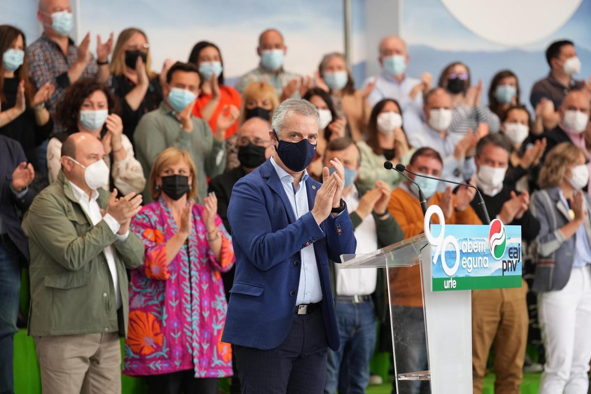 El Lehendakari, Iñigo Urkullu, en la celebración del PNV del Aberri Eguna 2022