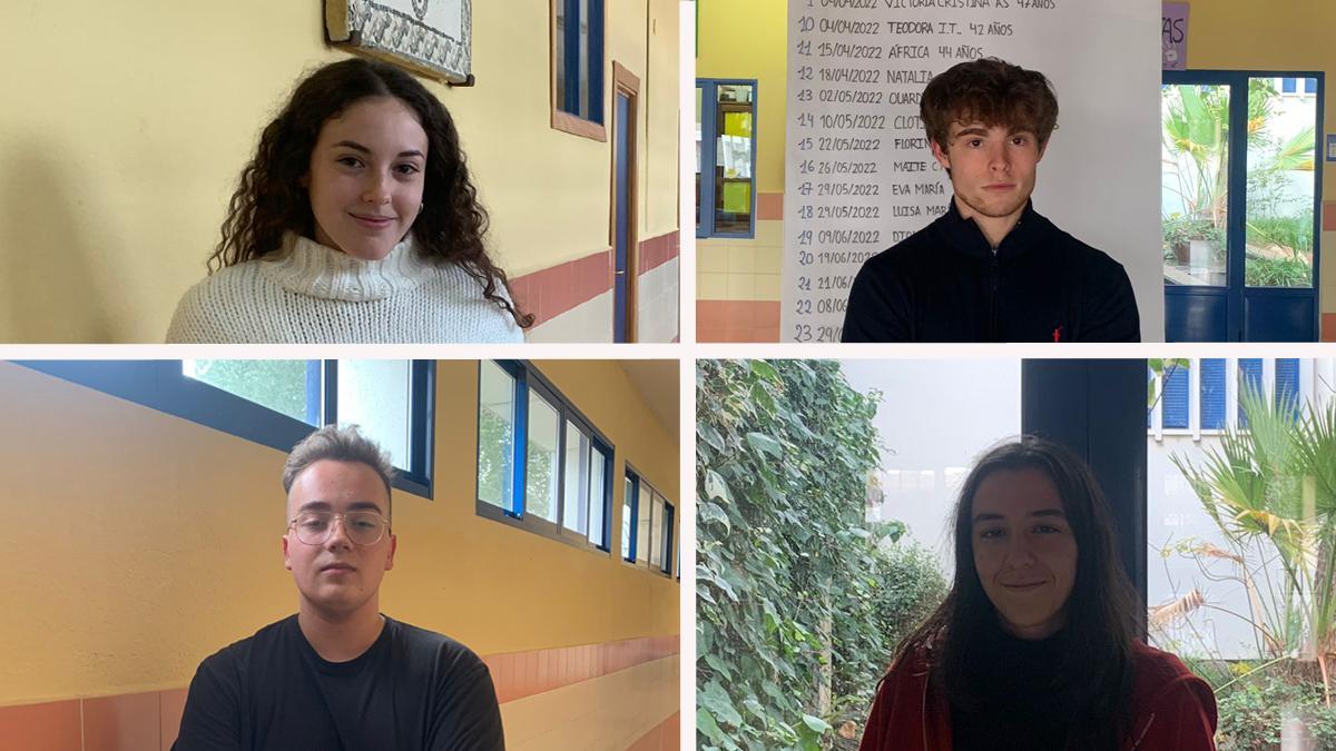 Andrea Muñoz, Ismael Serrano, Carlos Serradilla y Judith González Díaz, alumnos del IES Santa Eulalia de Mérida.