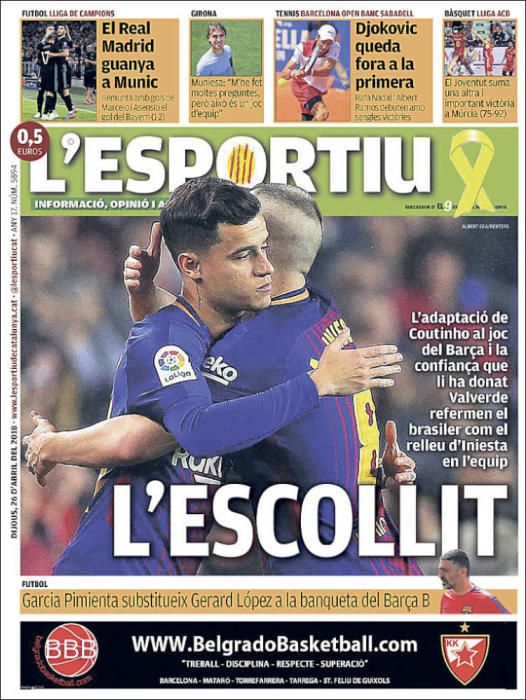 Portadas deportivas del jueves 26 de abril