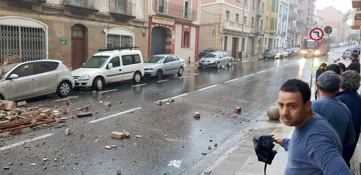 Derrumbe de una vivienda en Barbastro