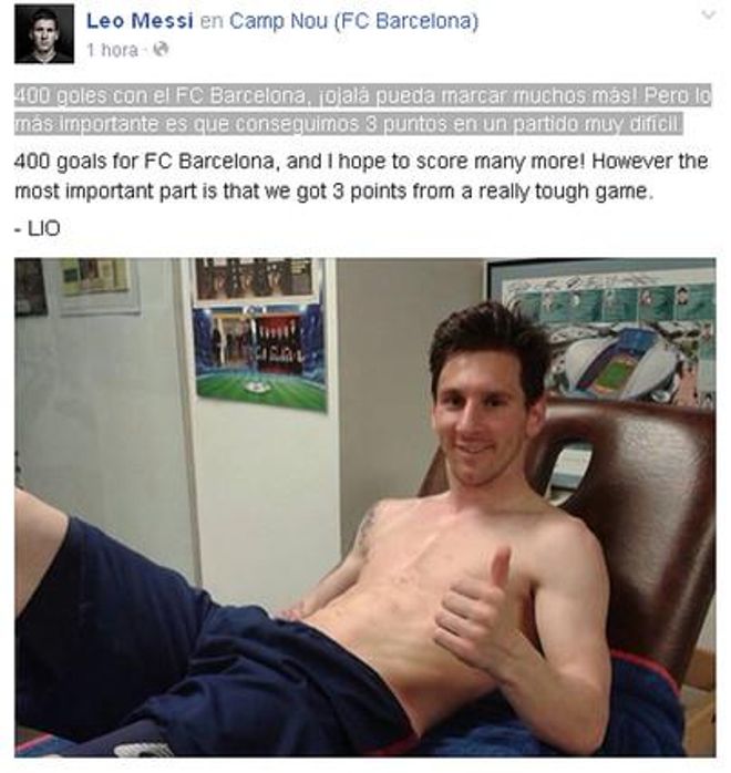 El missatge que Messi ha penjat a les xarxes socials després de la victòria contra el València.