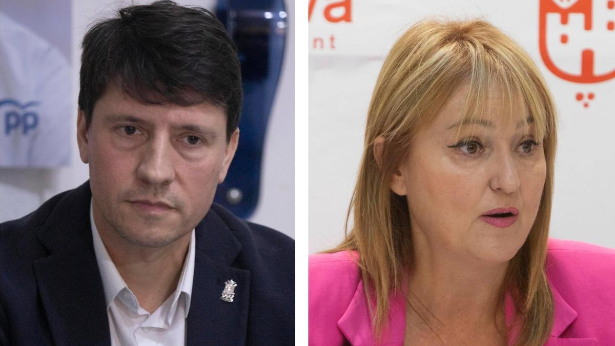 Marcos Sanchis (PP) y Xelo Angulo, regidora de Bienestar Social.