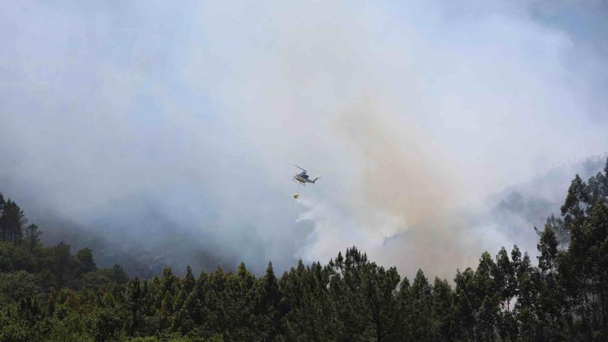 Incendio con tres focos en Vilatuxe