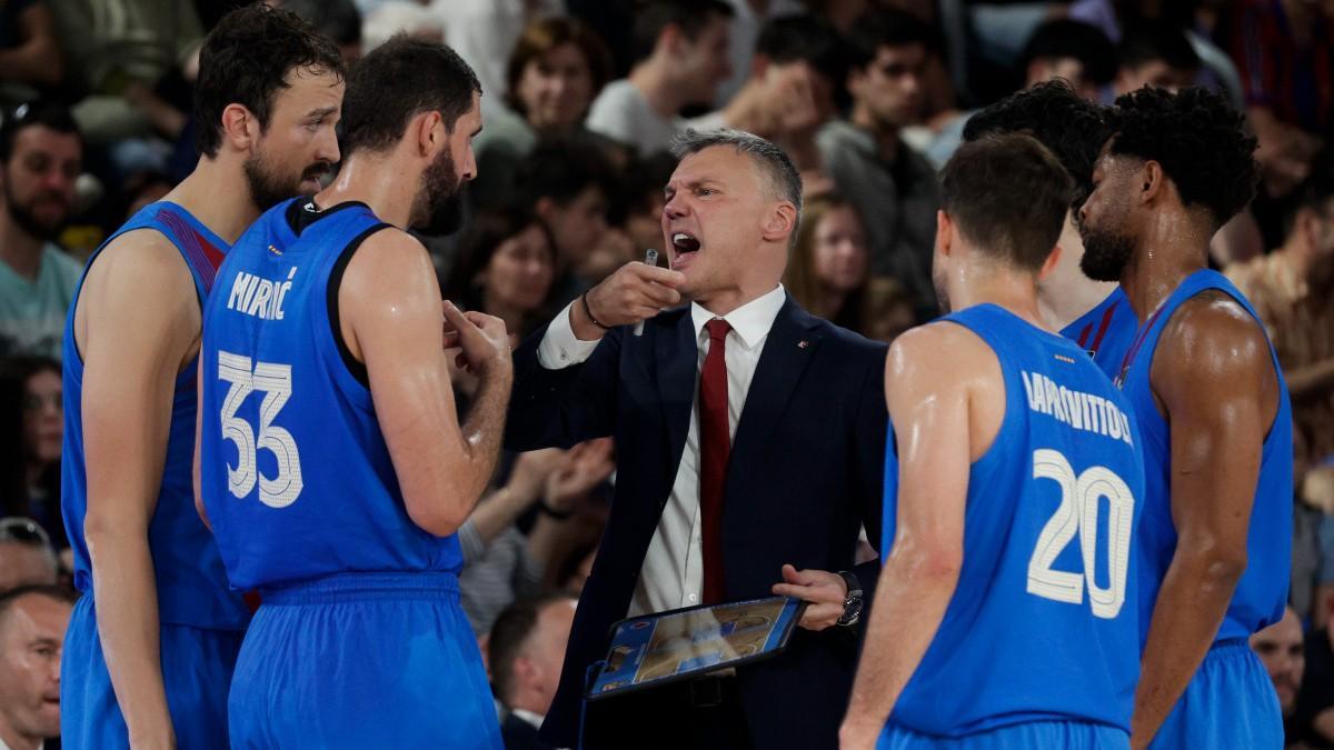 Jasikevicius da instrucciones durante el partido