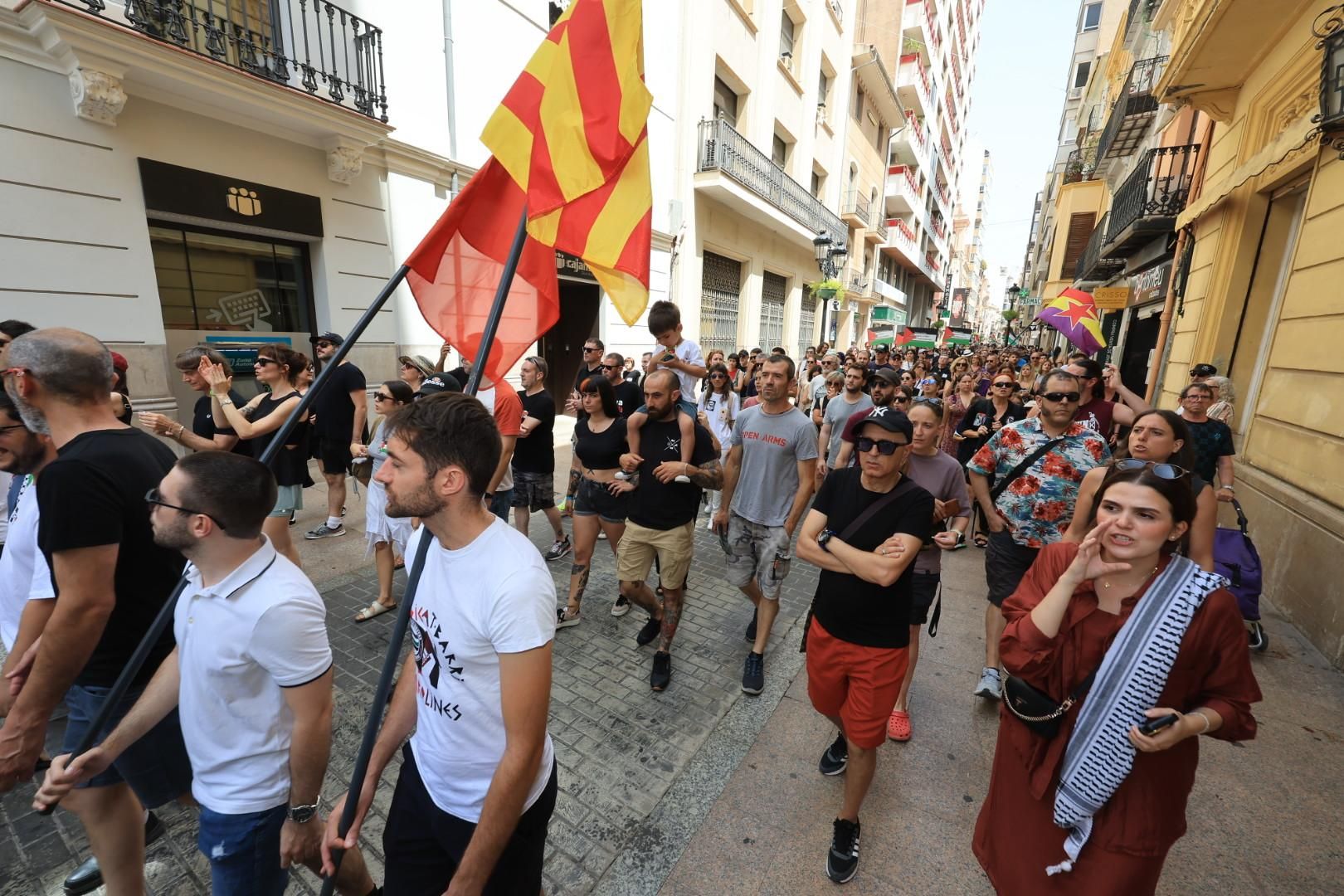 Manifestación a favor del pueblo palestino y la paz en Castellón