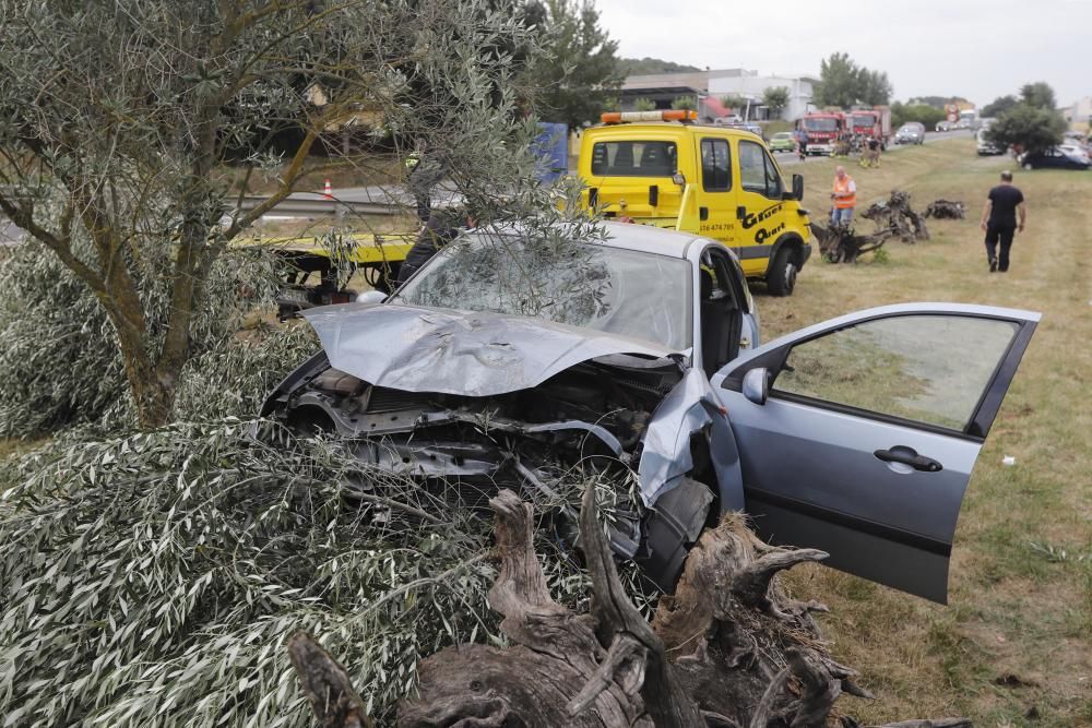 El cotxe també ha sortit de via i ha xocat contra uns arbres