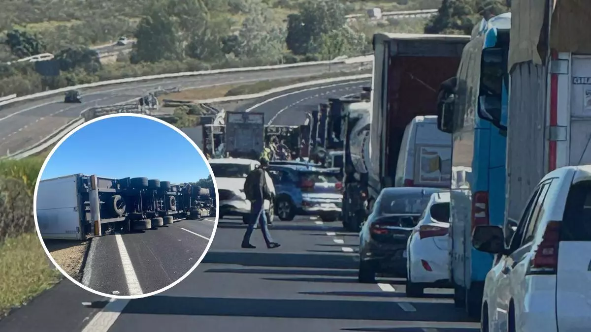 Retenciones en la A-66 entre Mirabel y Riolobos por un accidente