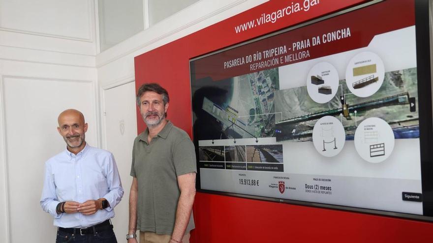 Ravella mejora la pasarela del río Tripeira en el entorno de A Concha
