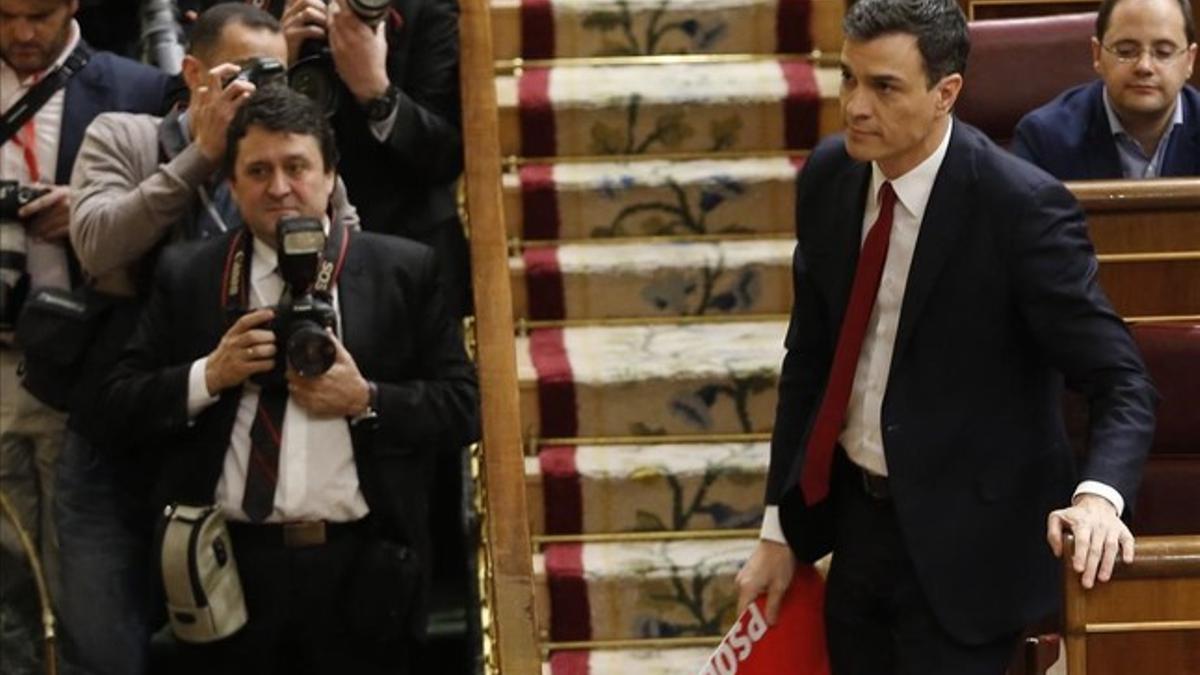 Pedro Sánchez, en la segunda vuelta de la sesión de investidura.