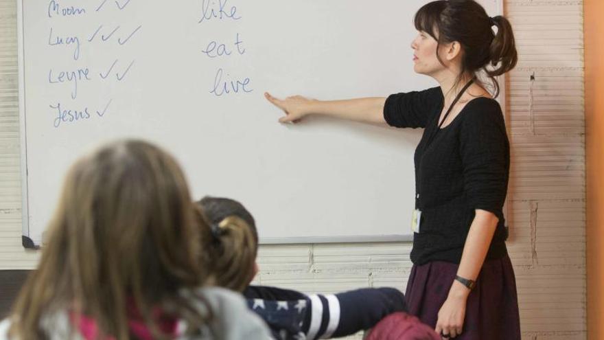 Práctica de inglés en una academia