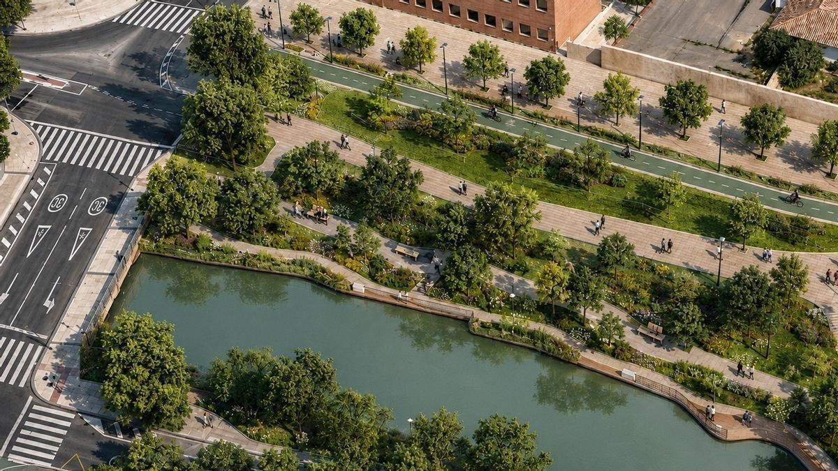 Recreación de las riberas del Canal cuando estén reformadas, según el ayuntamiento.