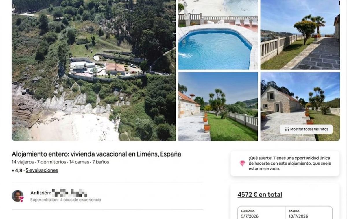 Alojamiento con 7 dormitorios por 4.572 euros en cinco días en Liméns. | AIRBNB