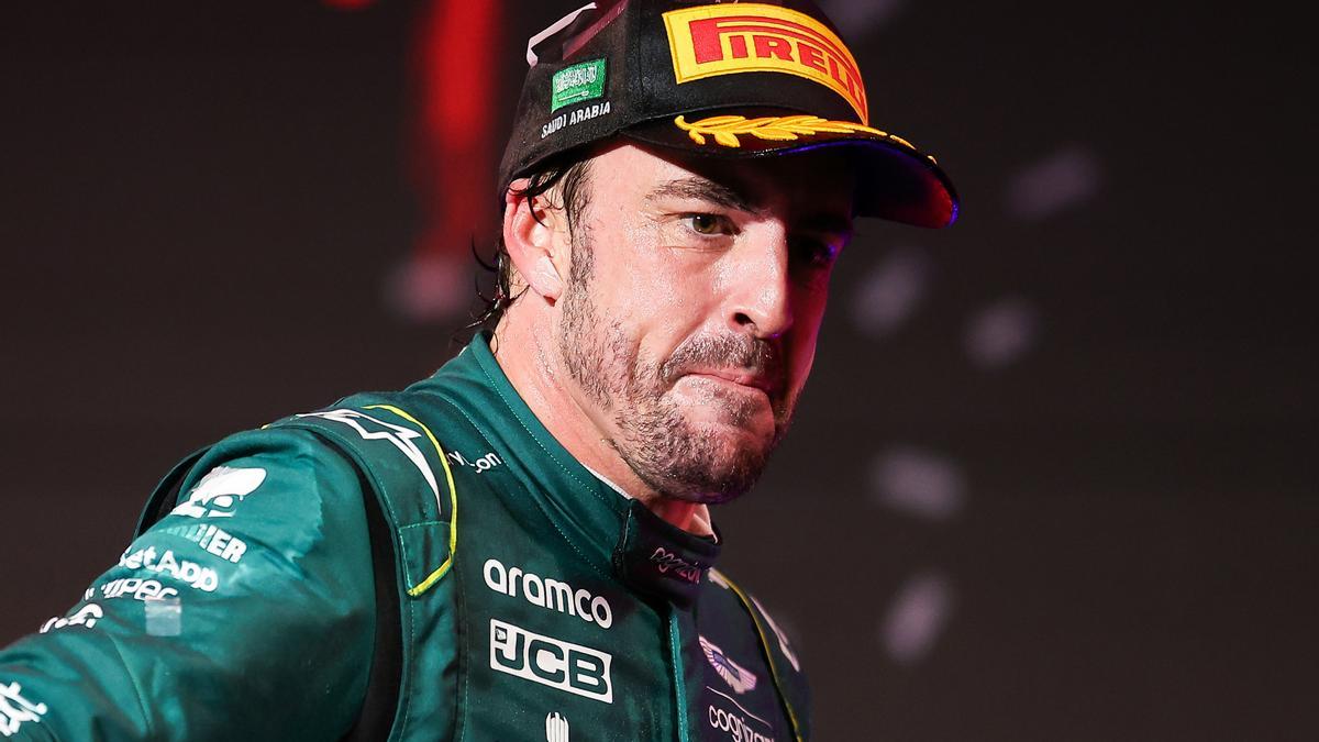 El piloto español Fernando Alonso durante el Gran Premio de Arabia Saudí
