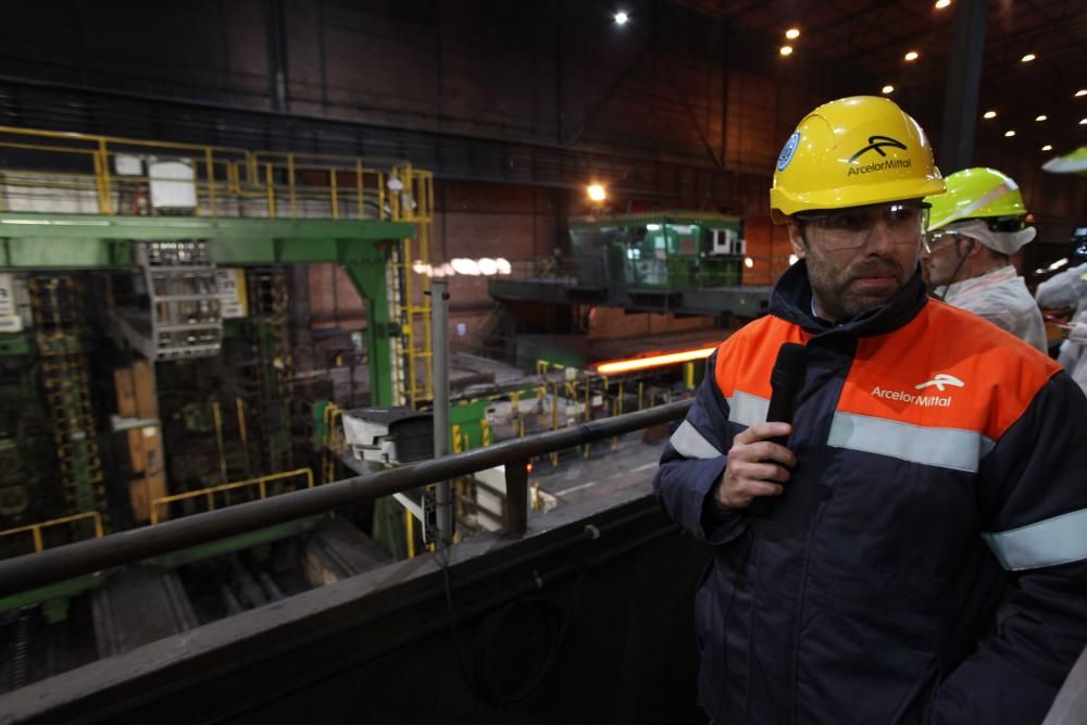 Visita al tren de carril de Arcelor en Veriña (Gijón)