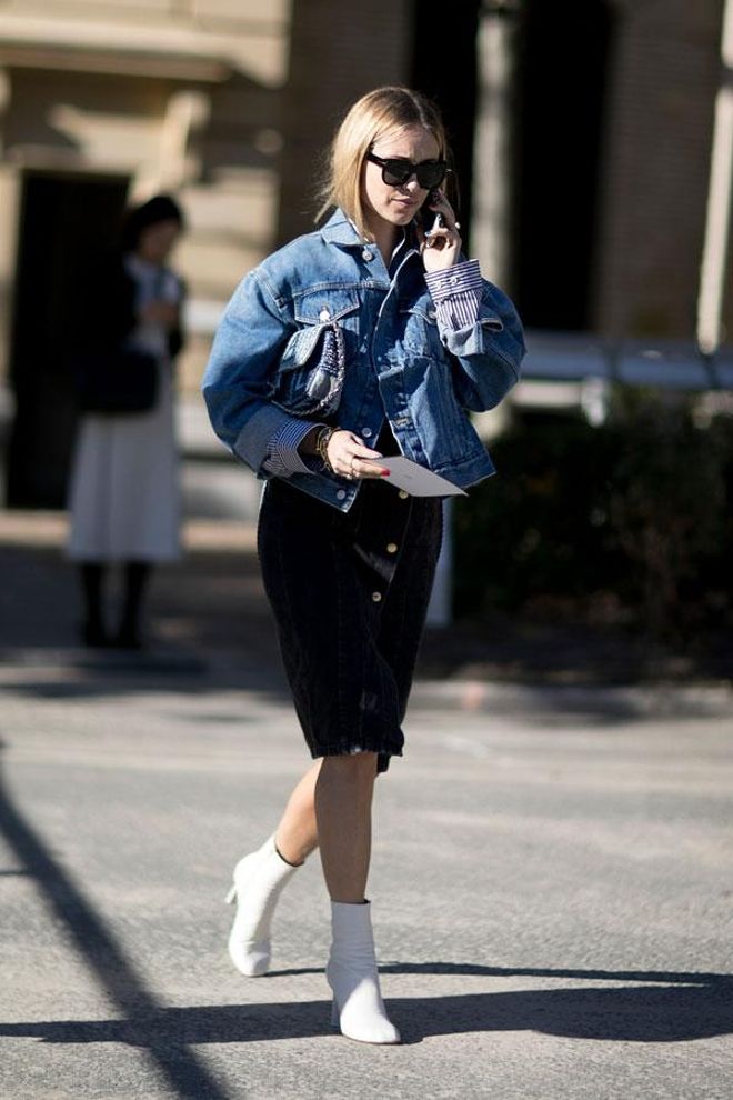 Botines blancos con denim