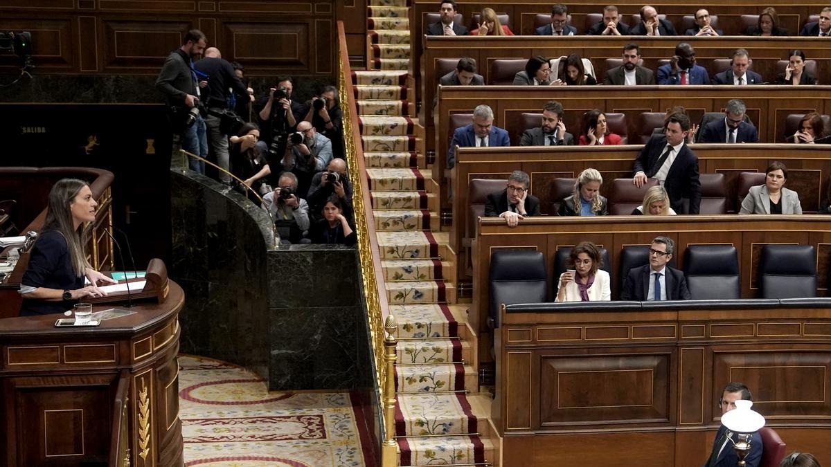 Miriam Nogueras, portavoz de Junts, en el Hemiciclo del Congreso el pasado enero.