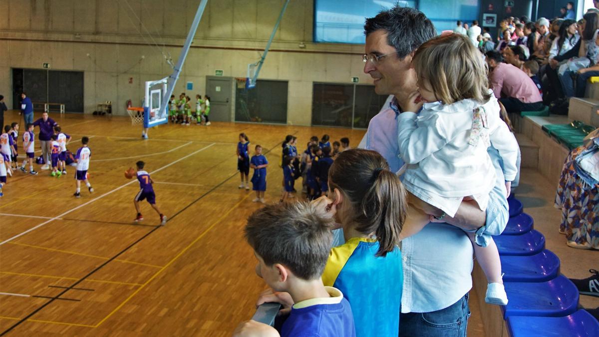 Borja Verea en el pabellón de O Restollal esta mañana