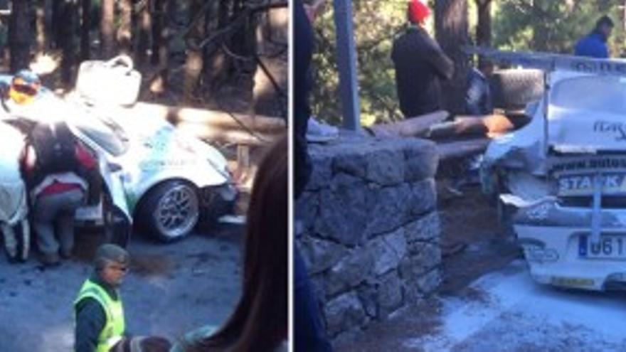 Accidente del piloto Sergio Vallejo en el Rally Islas Canarias 2015