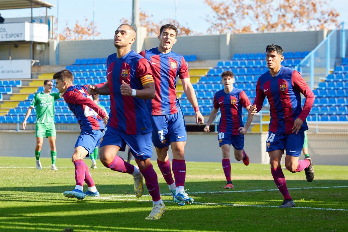 Joan Laporta apoya a Rafa Márquez en la victoria del filial