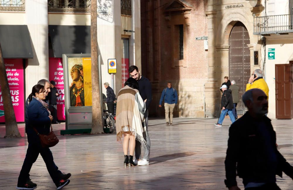 Viento y frío en Málaga