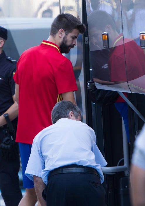 Los jugadores de la Selección llegan a Alicante