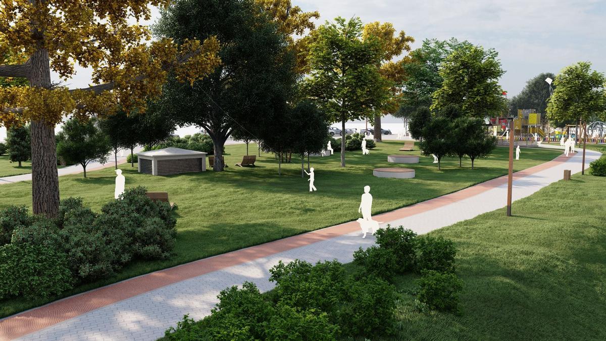 Una infografía del futuro parque de la Reconquista.