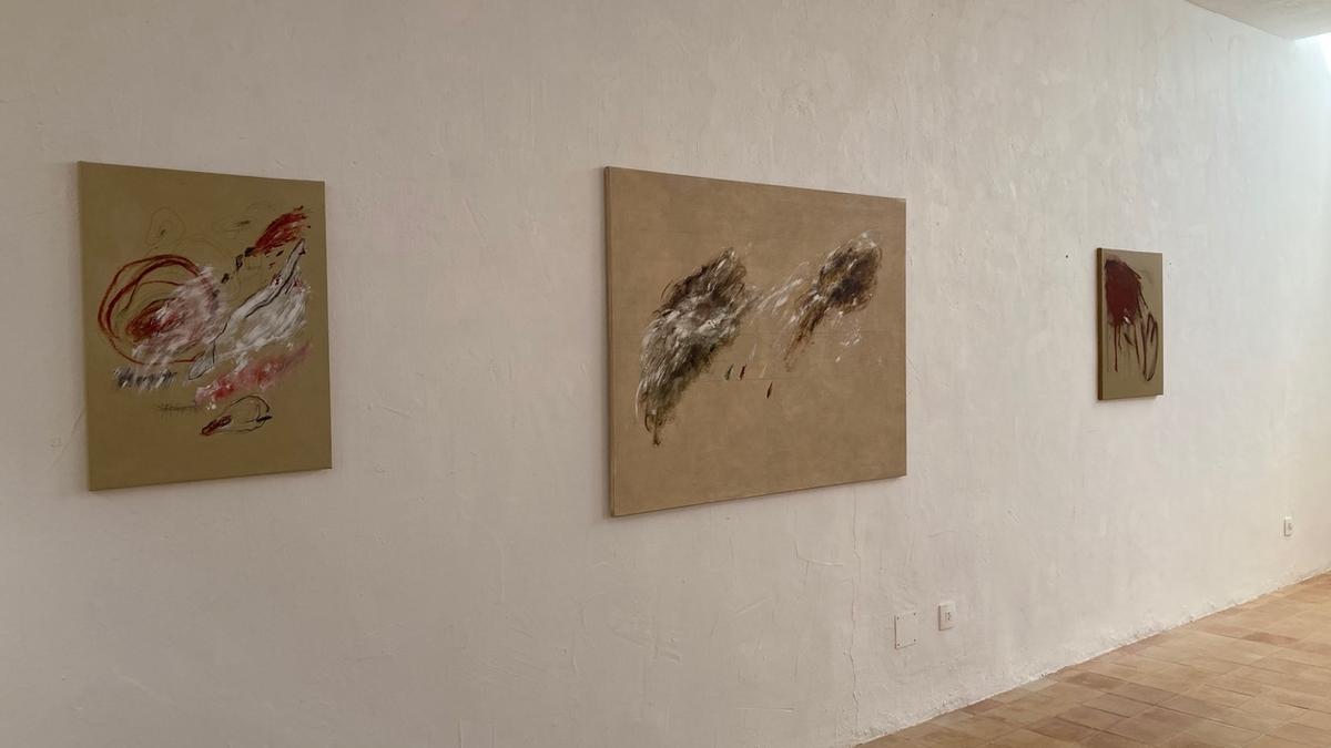 Algunos de los lienzos de la artista bielorrusa afincada en Formentera Elena Vinyàrskaya.