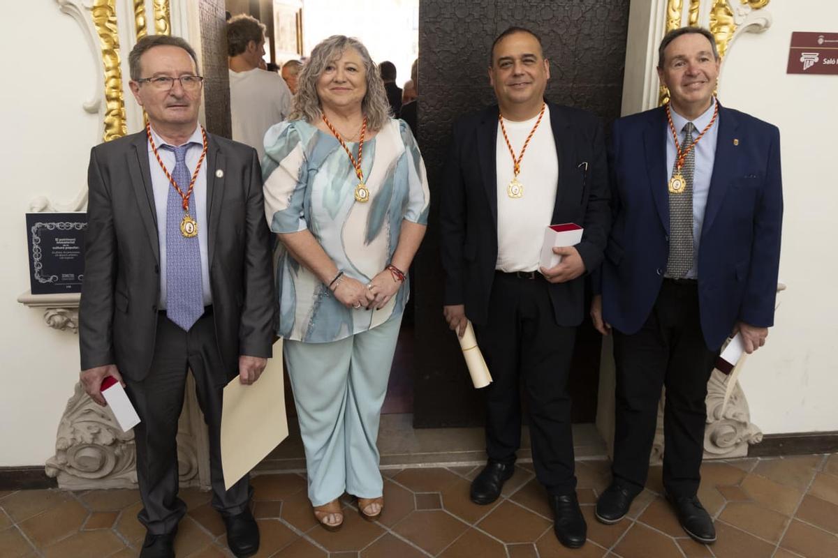 Los cuatro cronistas que se han incorporado a la academia.