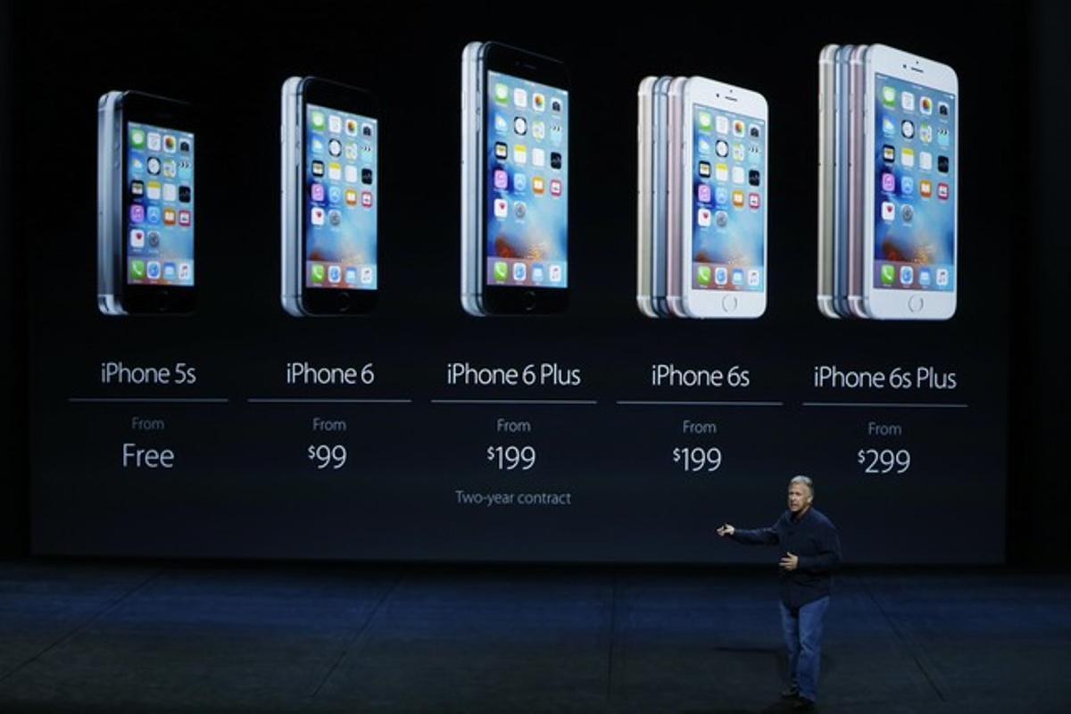 Diferents models dels telèfons d’Apple, en un acte de la companyia del 9 de setembre.