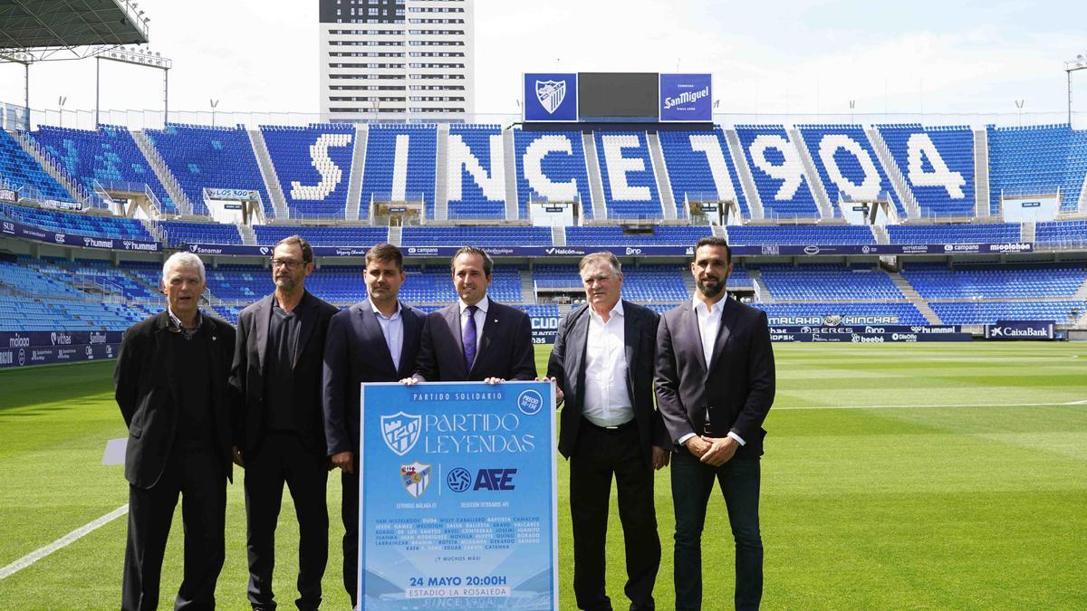 Presentación de partido de las estrellas por el 120 aniversario del Málaga CF.