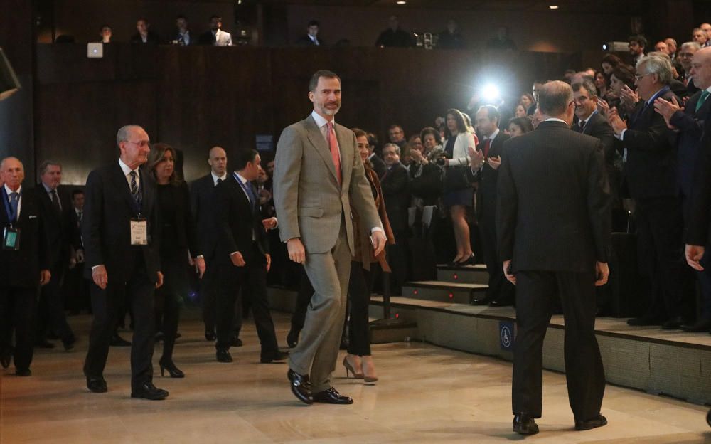 El rey Felipe VI inaugura la sexta edición del Foro Transfiere en el Palacio de Ferias y Congresos de Málaga.