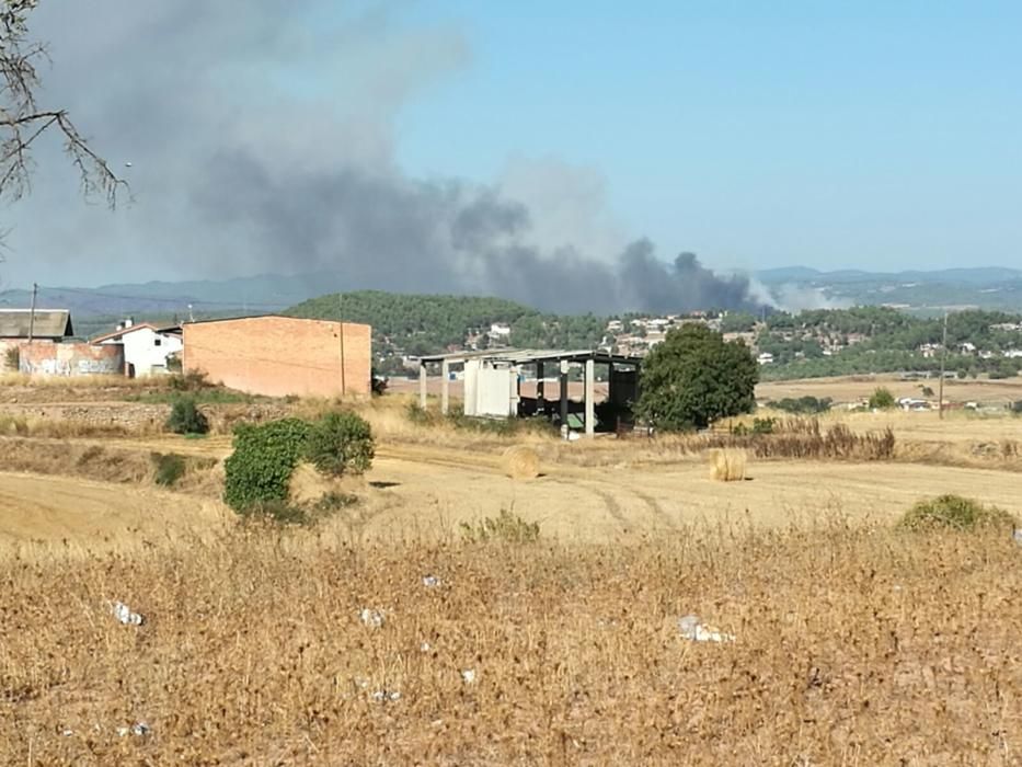 El fum del foc vist des de Manresa (zona Trullols).