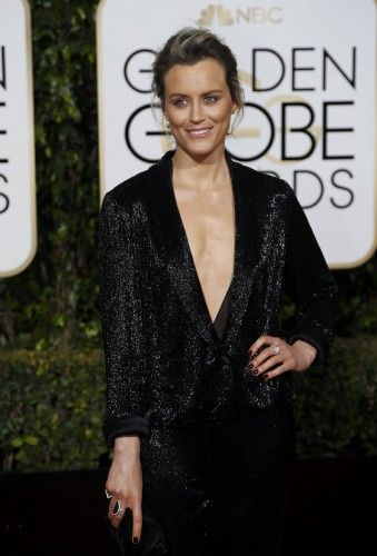 Taylor Schilling arrives at the 73rd Golden Globe Awards in Beverly Hills