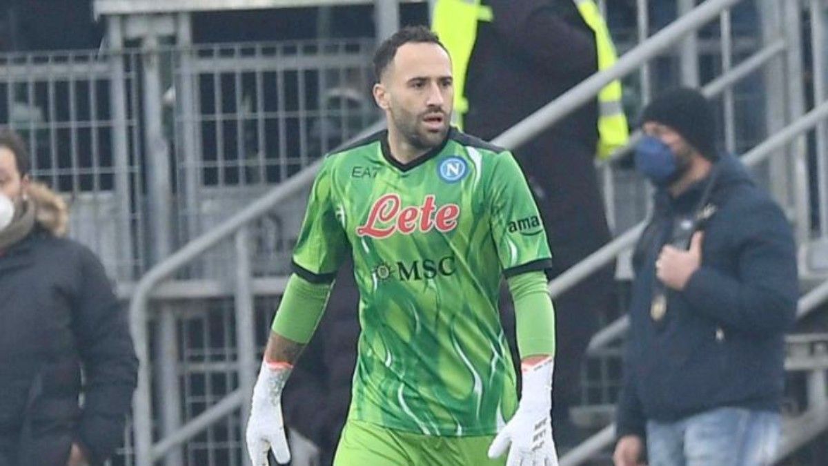 David Ospina, en una imagen del partido frente al Venecia | @sscnapoliES (Twitter)