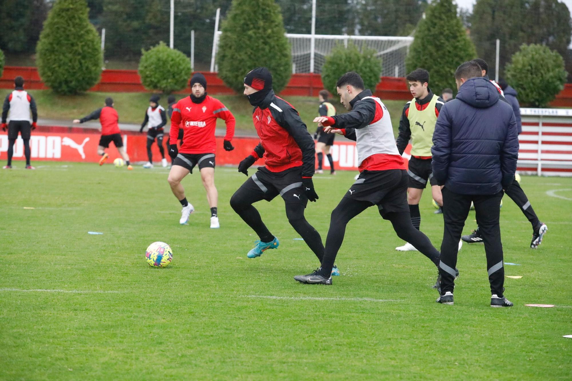 En imágenes: Entrenamiento del Sporting en Mareo