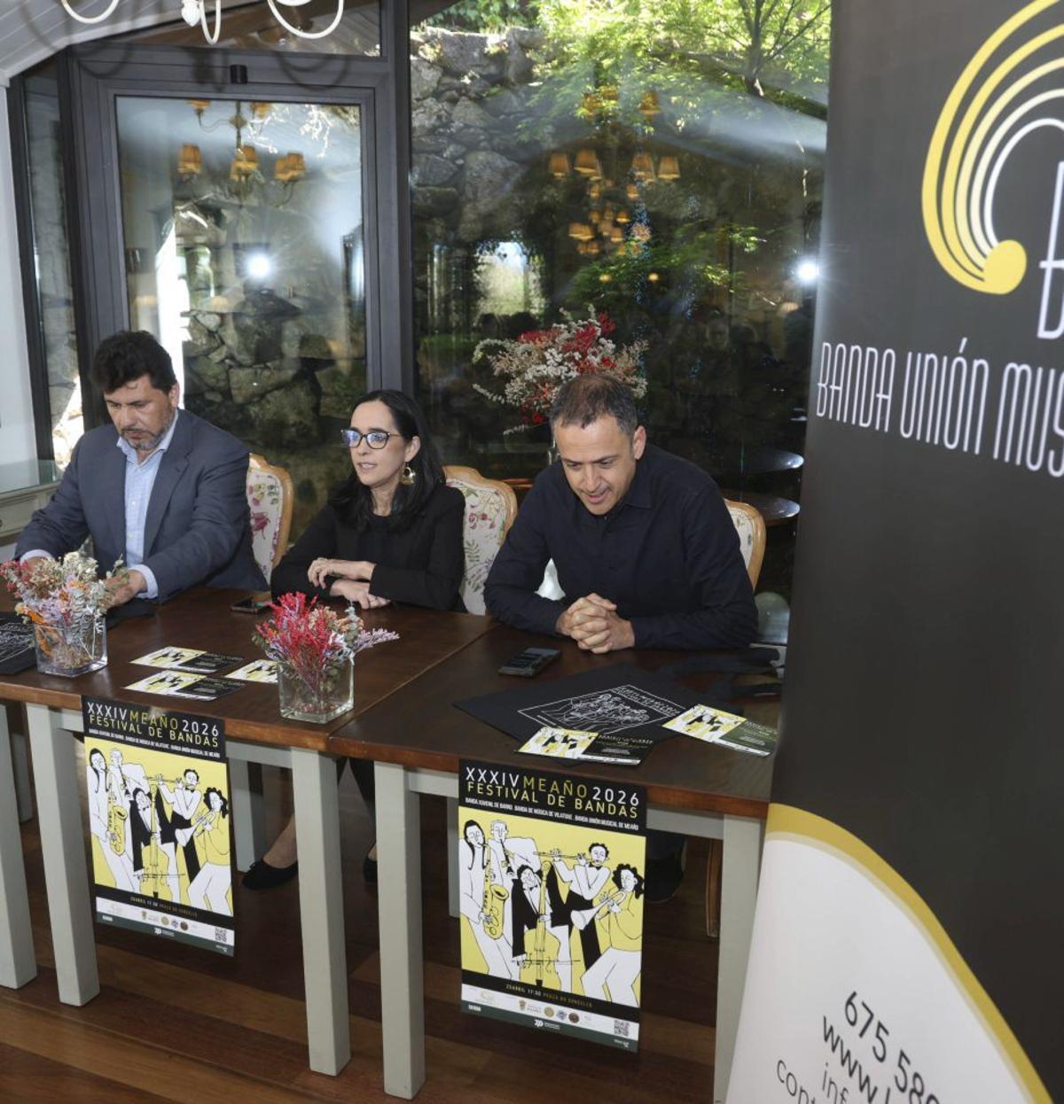 La presentación del festival, ayer en Meaño. | NOÉ PARGA
