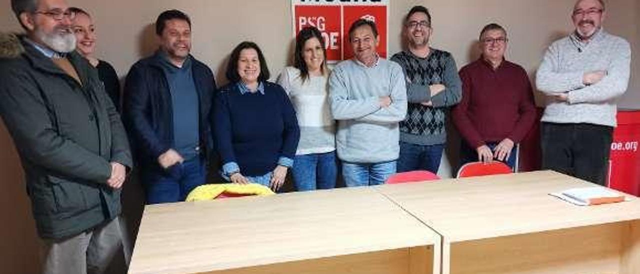 Asamblea el PSOE, ayer en Moaña. // S.Á.