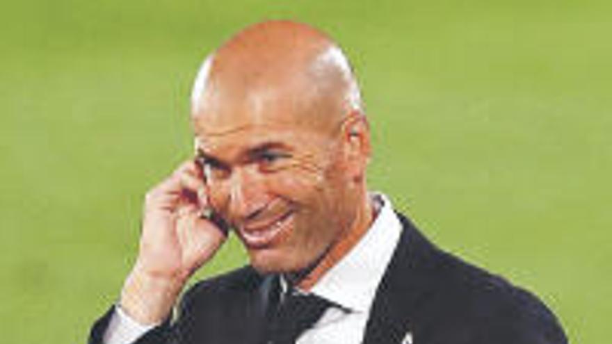 Zidane, en un partido reciente en Valdebebas.