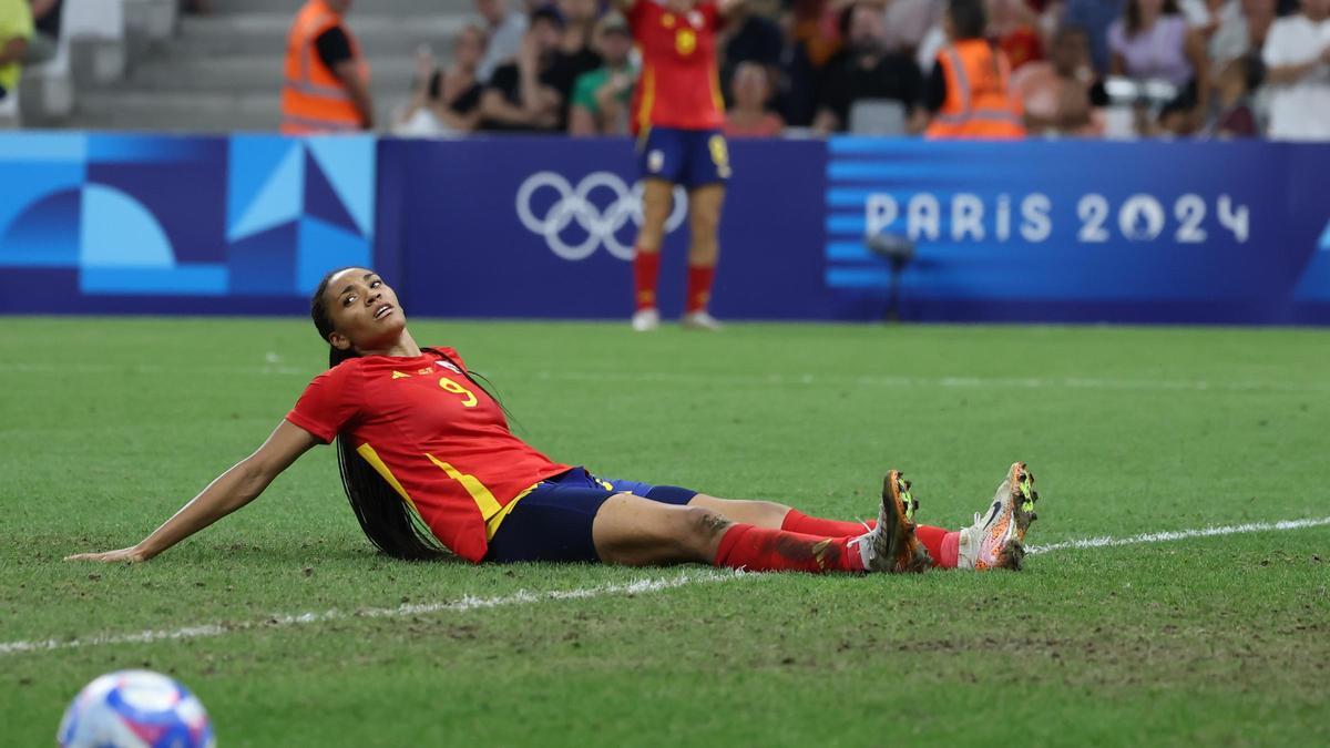 Salma Paralluelo, durante la semifinal frente a Brasil