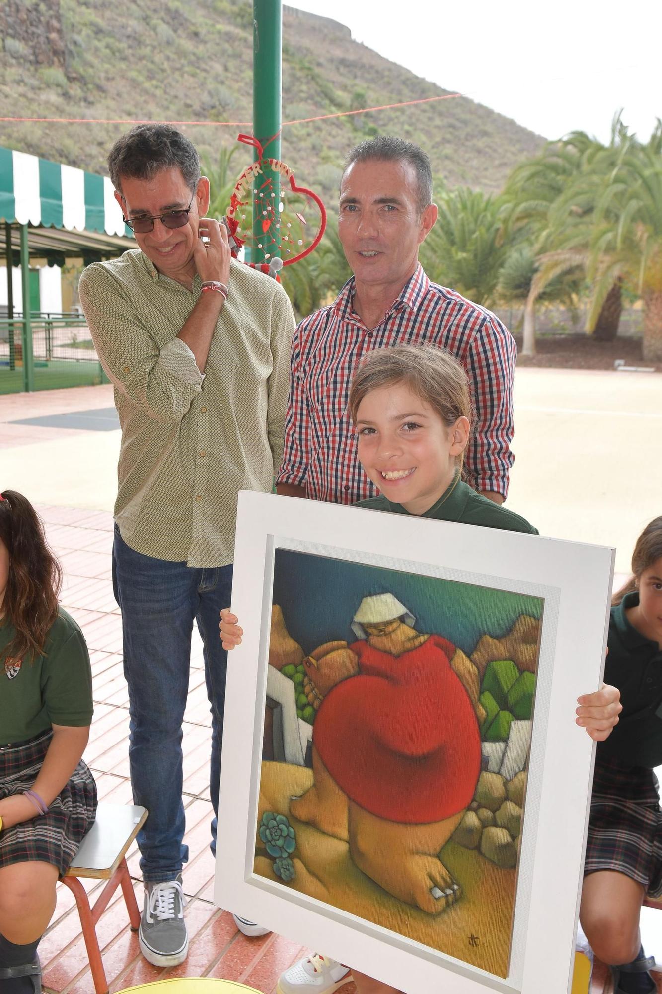 Subasta de un cuadro en el Canterbury School Maspalomas para ayudar a Pequeño Valiente