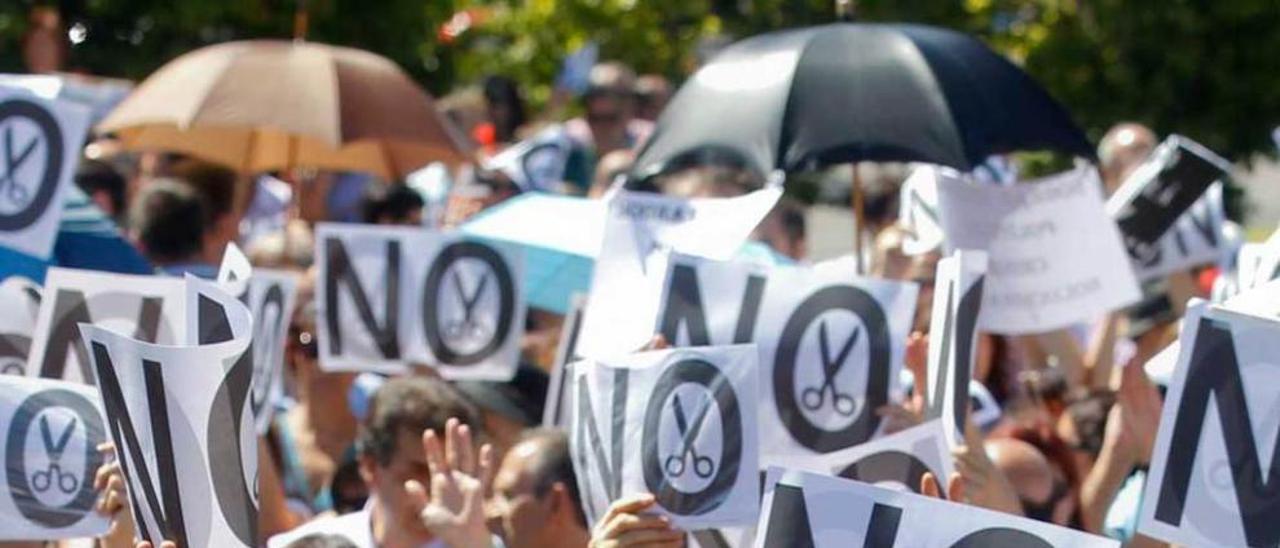 Una protesta de funcionarios en Madrid.