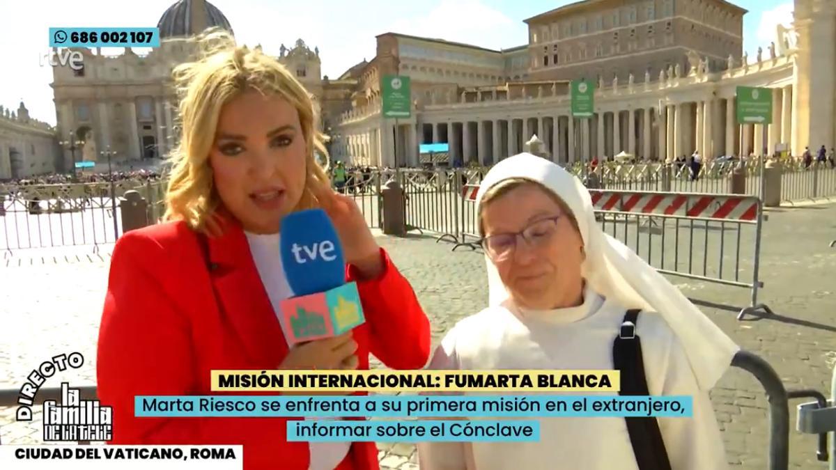 Marta Riesco, ayer en el Vaticano.
