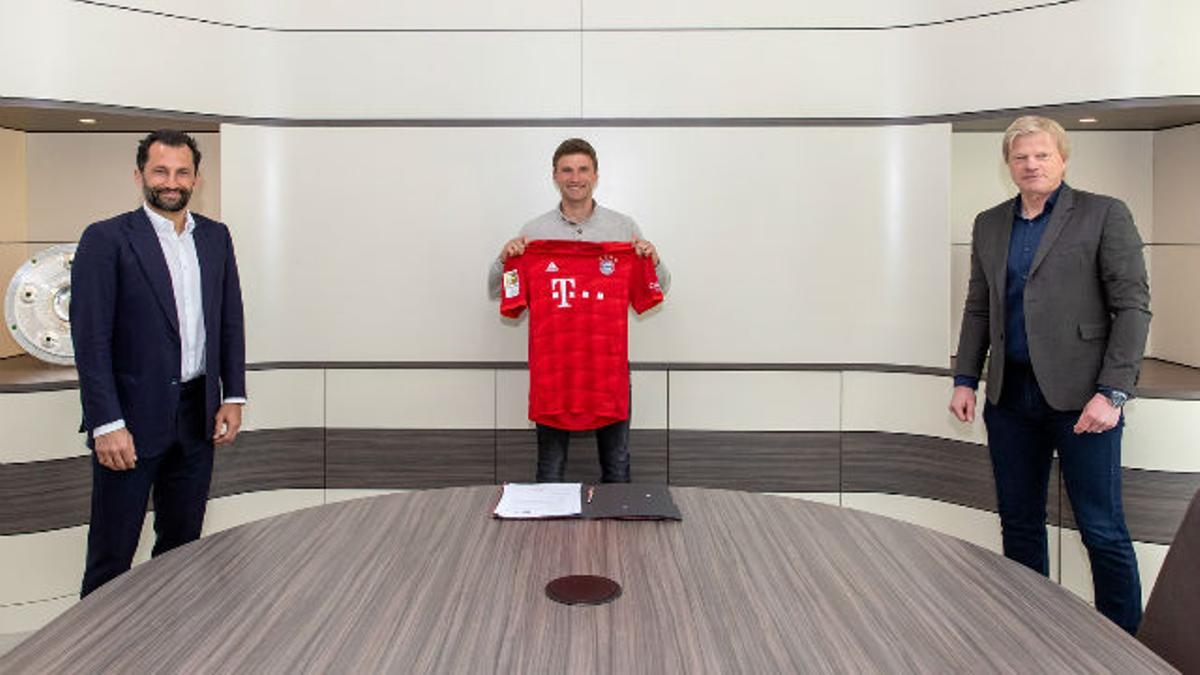 Renovar en tiempo de Coronavirus: Así se ha adaptado Müller a la distancia de seguridad tras ampliar su contrato con el Bayern
