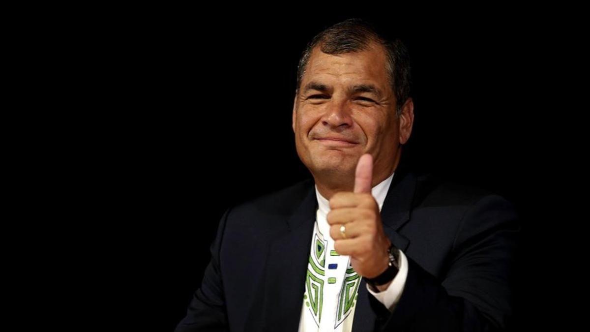 Rafael Correa, expresidente de Ecuador, en una visita a Barcelona en el 2016.