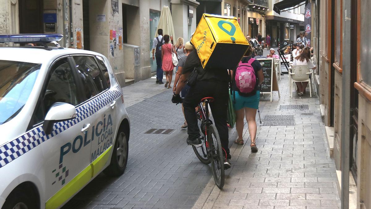 La Policía Local, en el Centro Histórico.