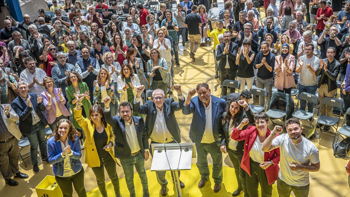 Ernest Maragall durante el acto central de ERC en Cornellà de Llobregat