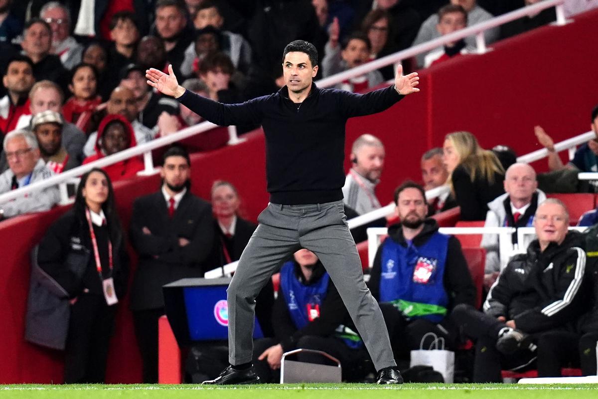 05 May 2026, United Kingdom, London: Arsenal manager Mikel Arteta reacts during the UEFA Champions League semi-final second leg soccer match between Arsenal and Atletico Madrid at the Emirates Stadium. Photo: John Walton/PA Wire/dpa 05/05/2026 ONLY FOR USE IN SPAIN. John Walton/PA Wire/dpa;soccer;sports;football;UEFA Champions League - Arsenal vs Atletico Madrid