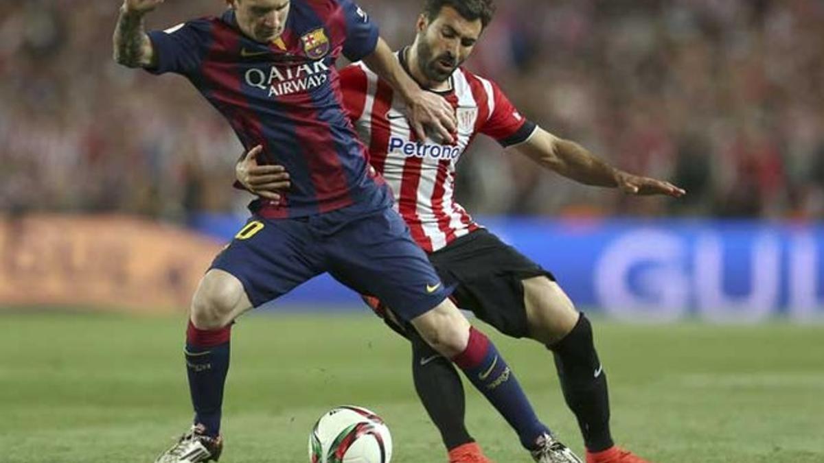 Leo Messi y Mikel Balenziaga en la final de la Copa del Rey 2014-15