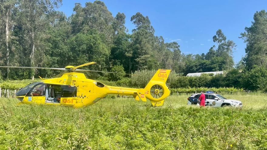 Evacuada en helicóptero una menor que cayó desde un puente en Lugo