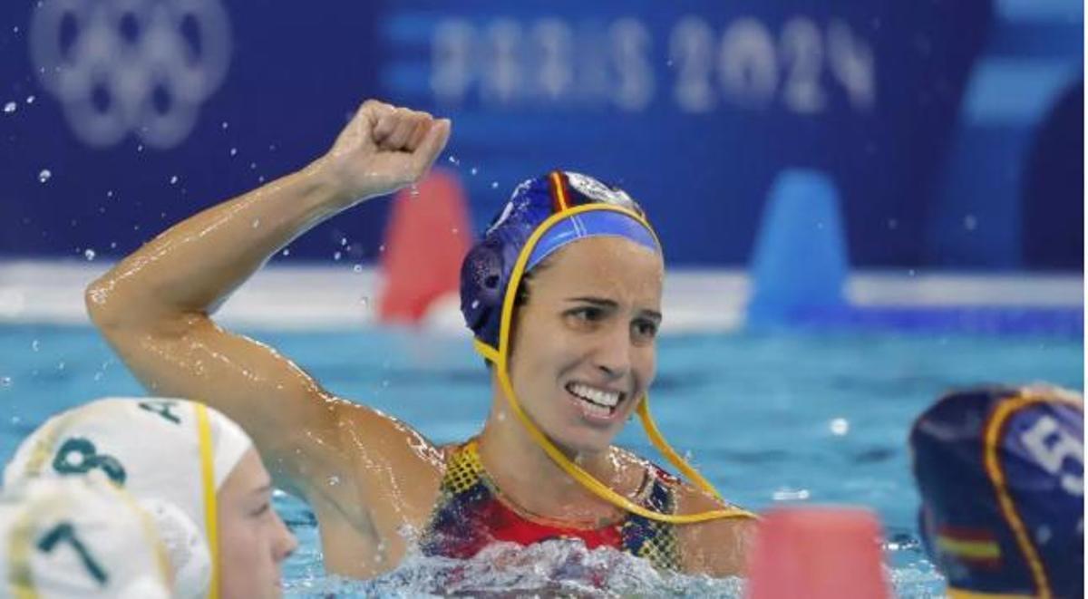 Imatge de fitxer de la jugadora de la selecció espanyola de waterpolo Anni Espar celebrant un gol